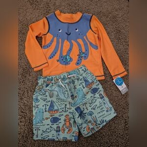 12, 18 or 24 month Carter's 2-piece rash guard swim set, NEW with tags